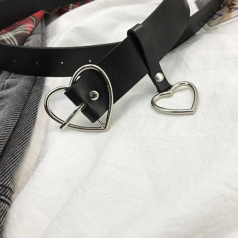 Heart Female Cute Black Harajuku Belt Ladies Pants Party Dress Heart Belts