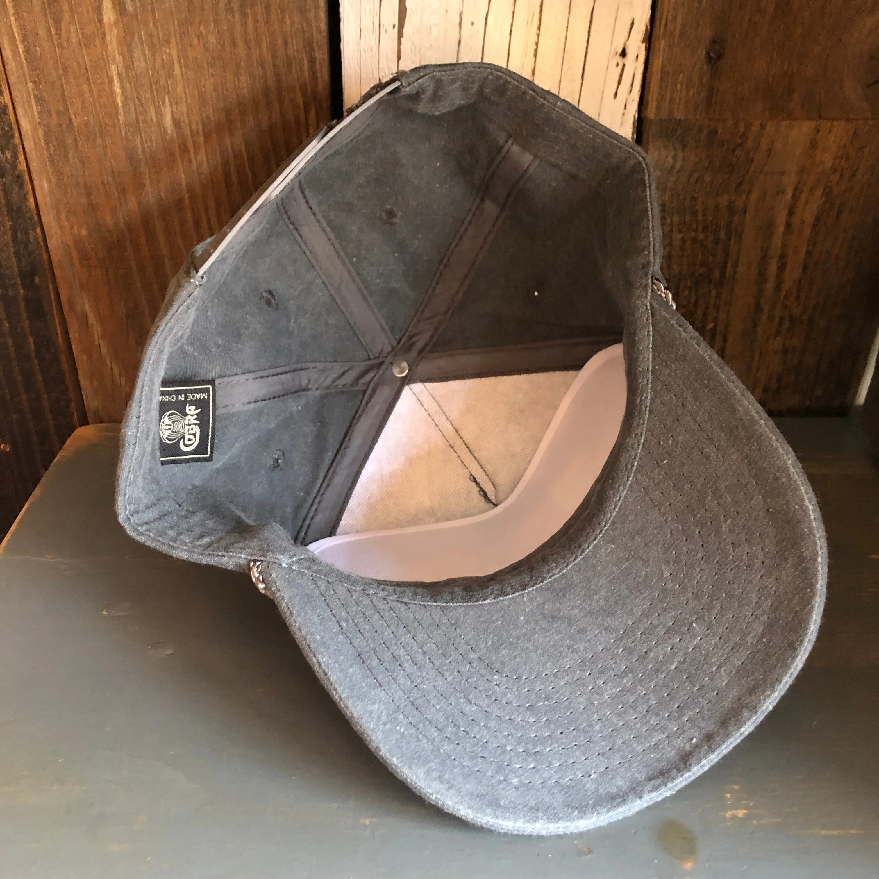 Hermosa Beach FIESTA 5 panel Stone Washed Canvas Golf - Charcoal/Charcoal Braid