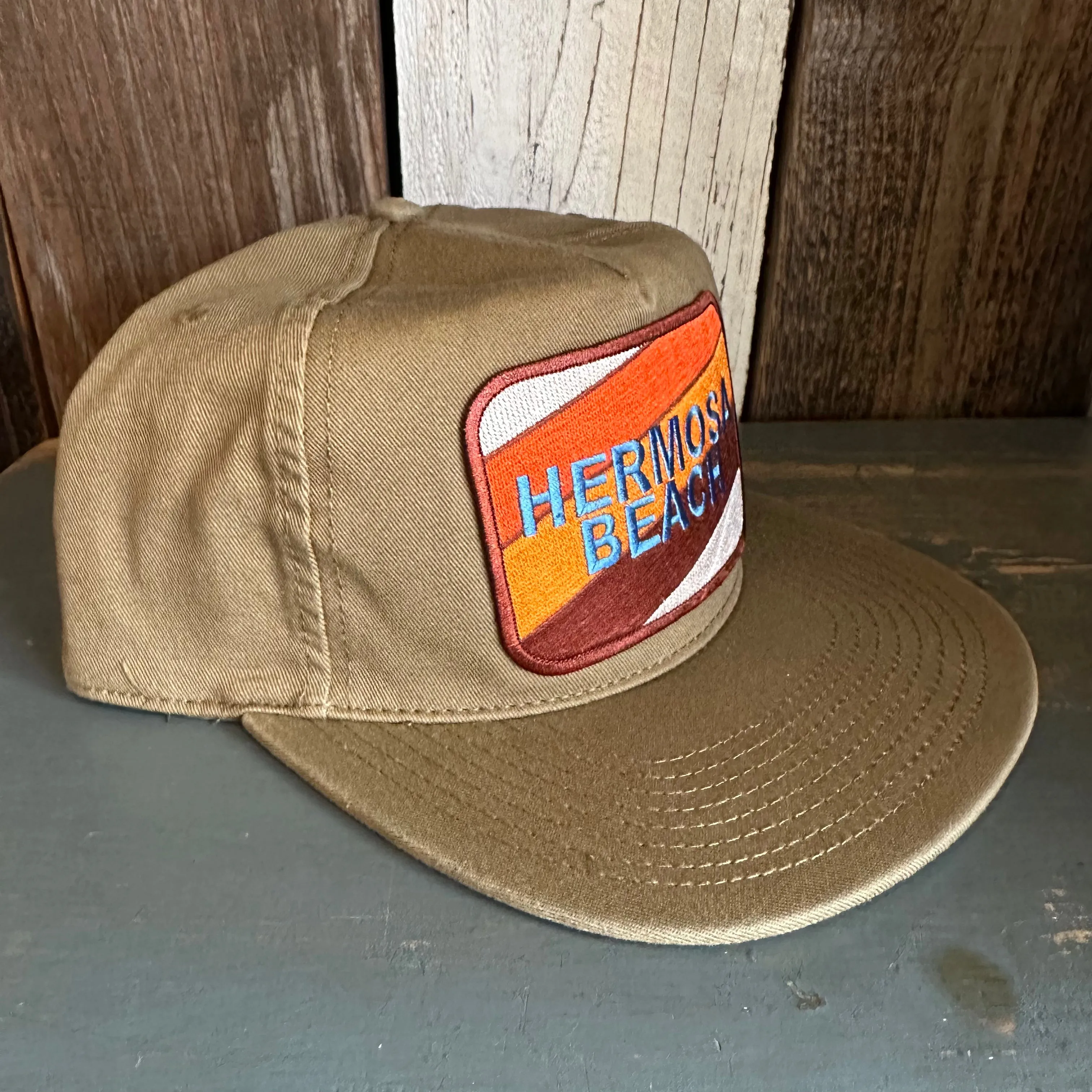 Hermosa Beach GOLF CARTS & YOGA PANTS 5 Panel Low Profile Style Dad Hat - Coyote Brown
