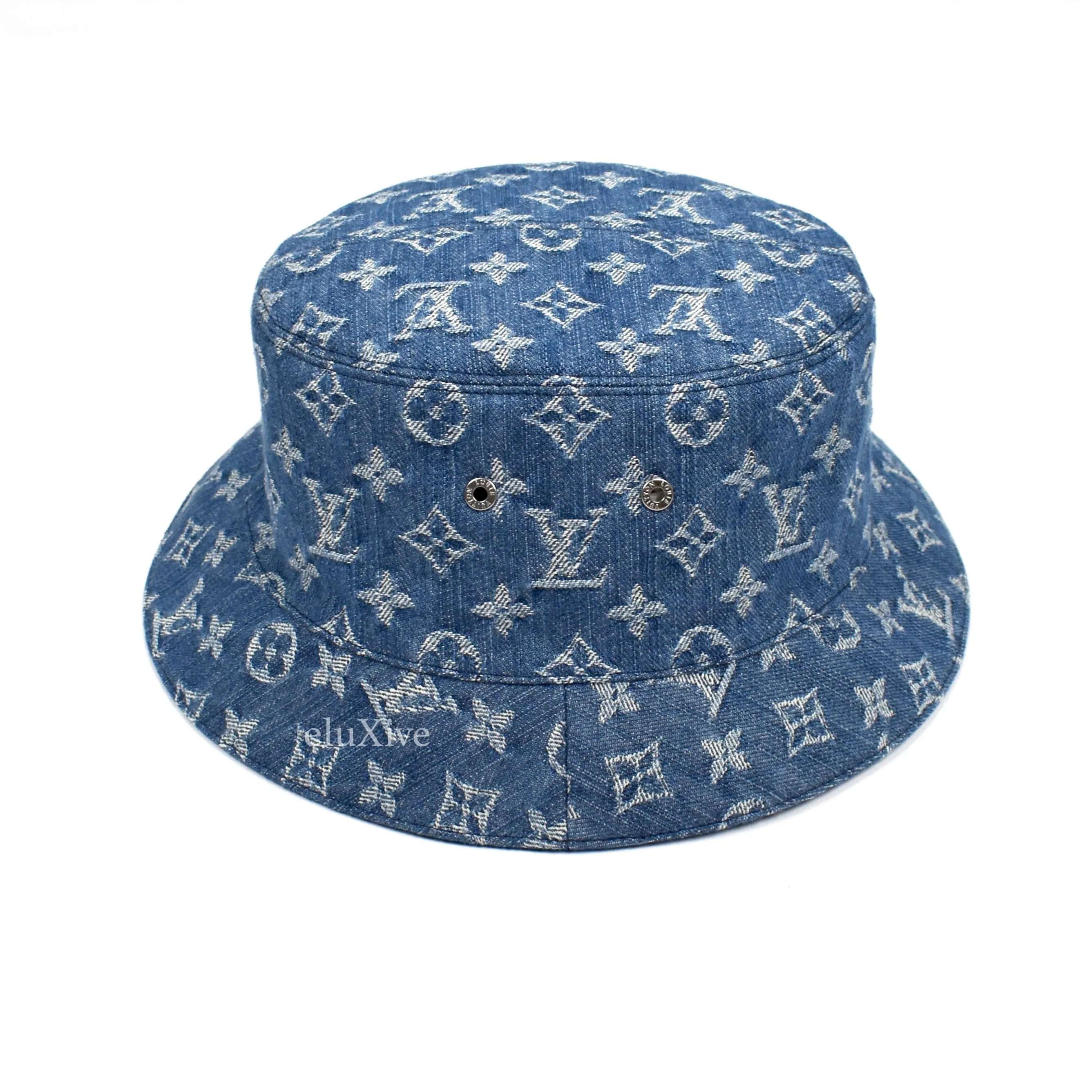 Louis Vuitton - Monogram Denim Woven Bucket Hat (Blue)