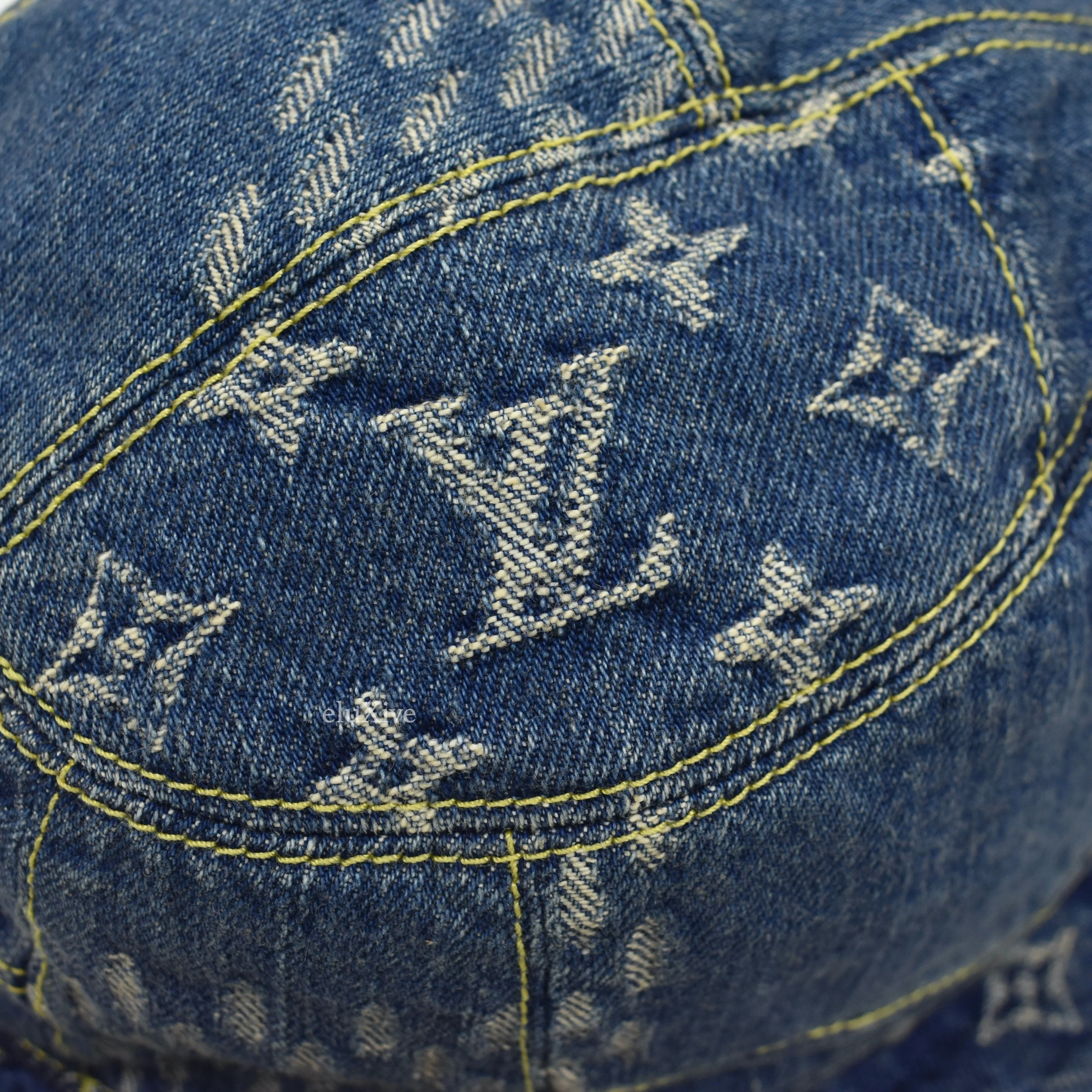 Louis Vuitton x Nigo - Blue Recycled Denim Monogram Bucket Hat