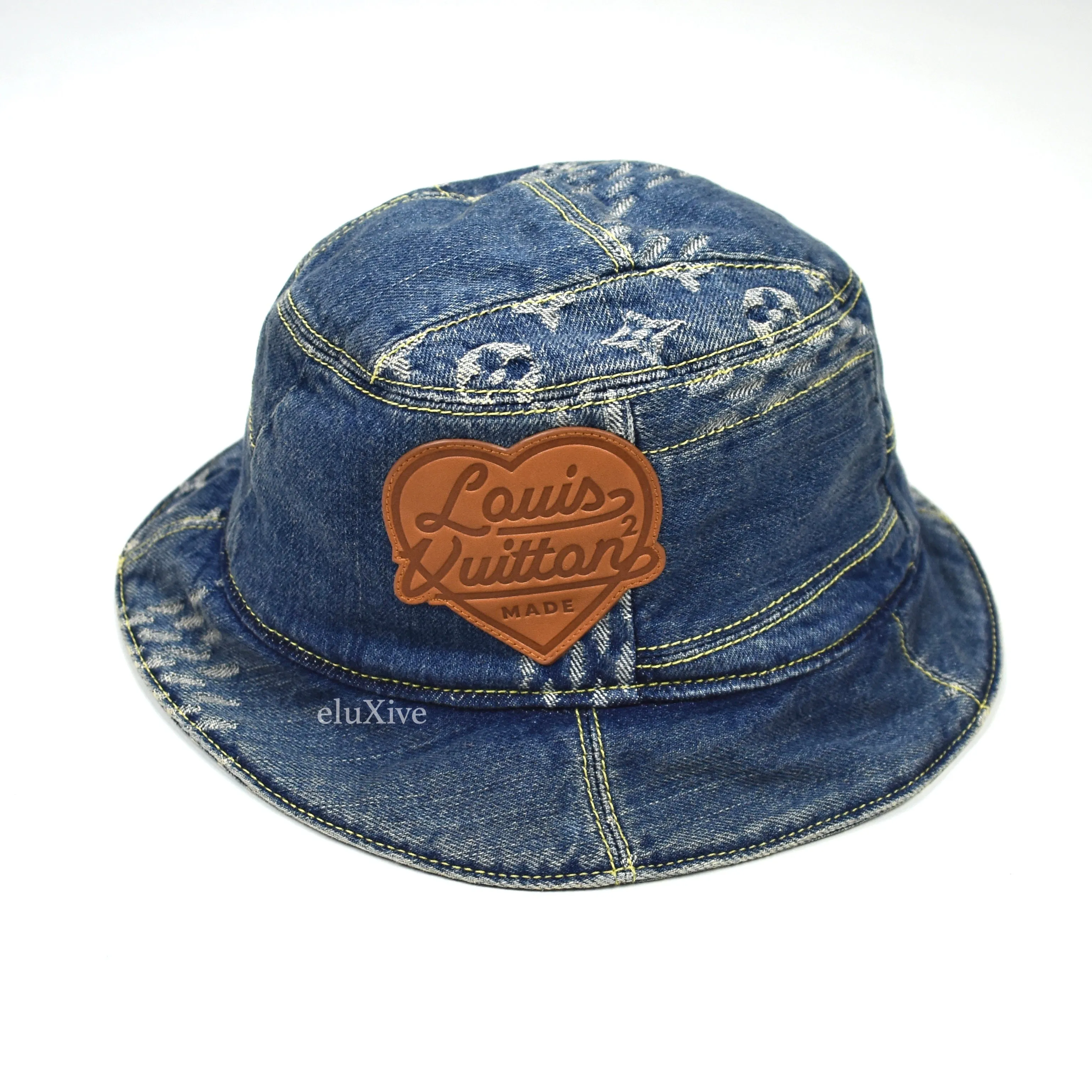 Louis Vuitton x Nigo - Blue Recycled Denim Monogram Bucket Hat