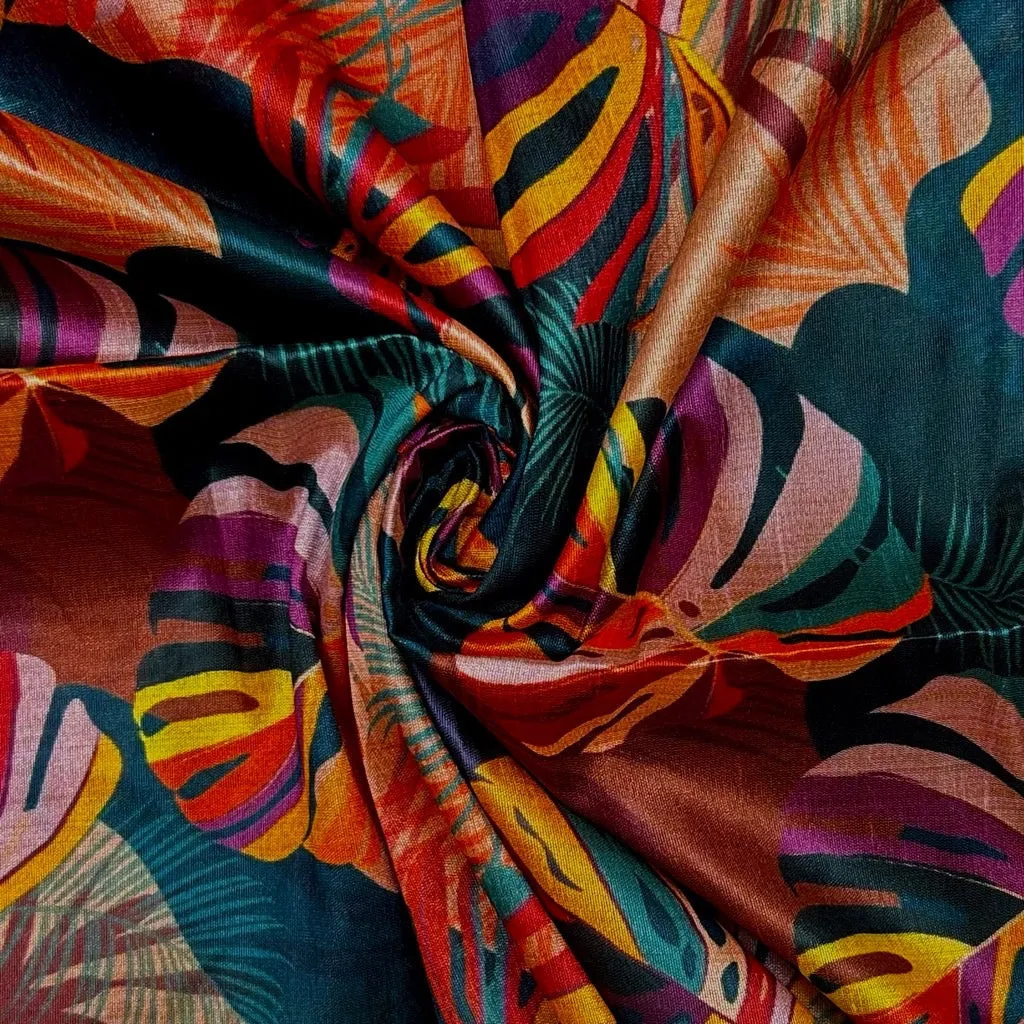 Lush Blossom Faux Silk Fabric