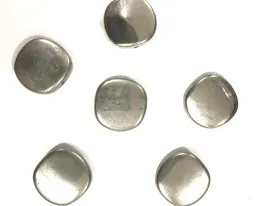 Metallic Silver Rounded Square Plastic Beads