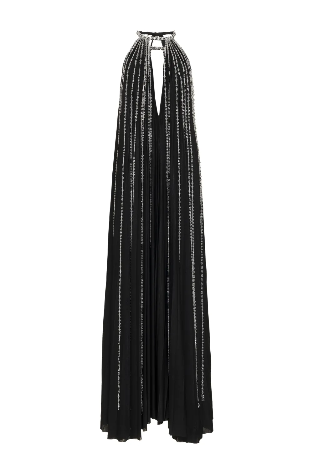 Moonlight Crystal Beaded Maxi Dress