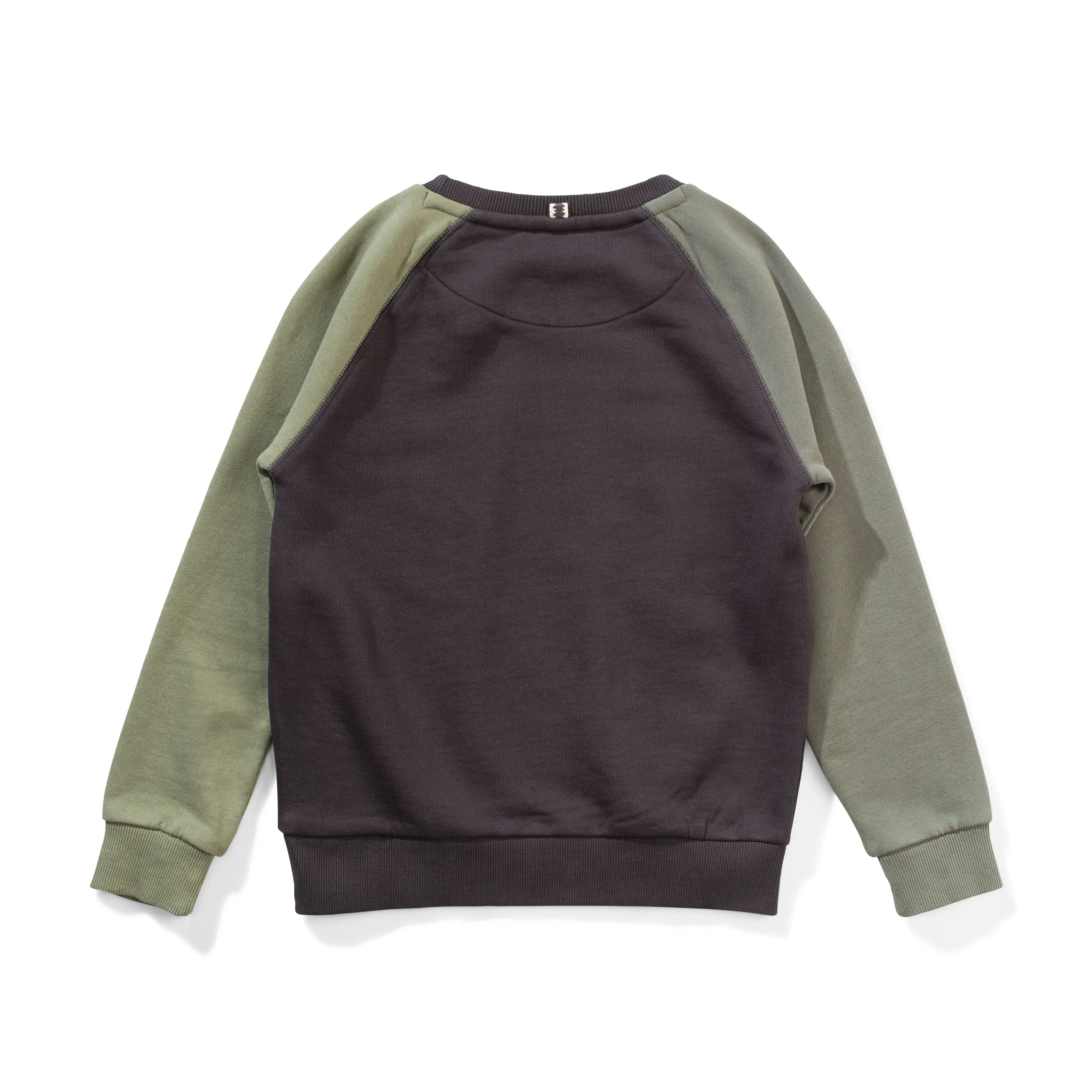 Munster Kids - Krisflip Crew Sweatshirt in Black/Olive Check