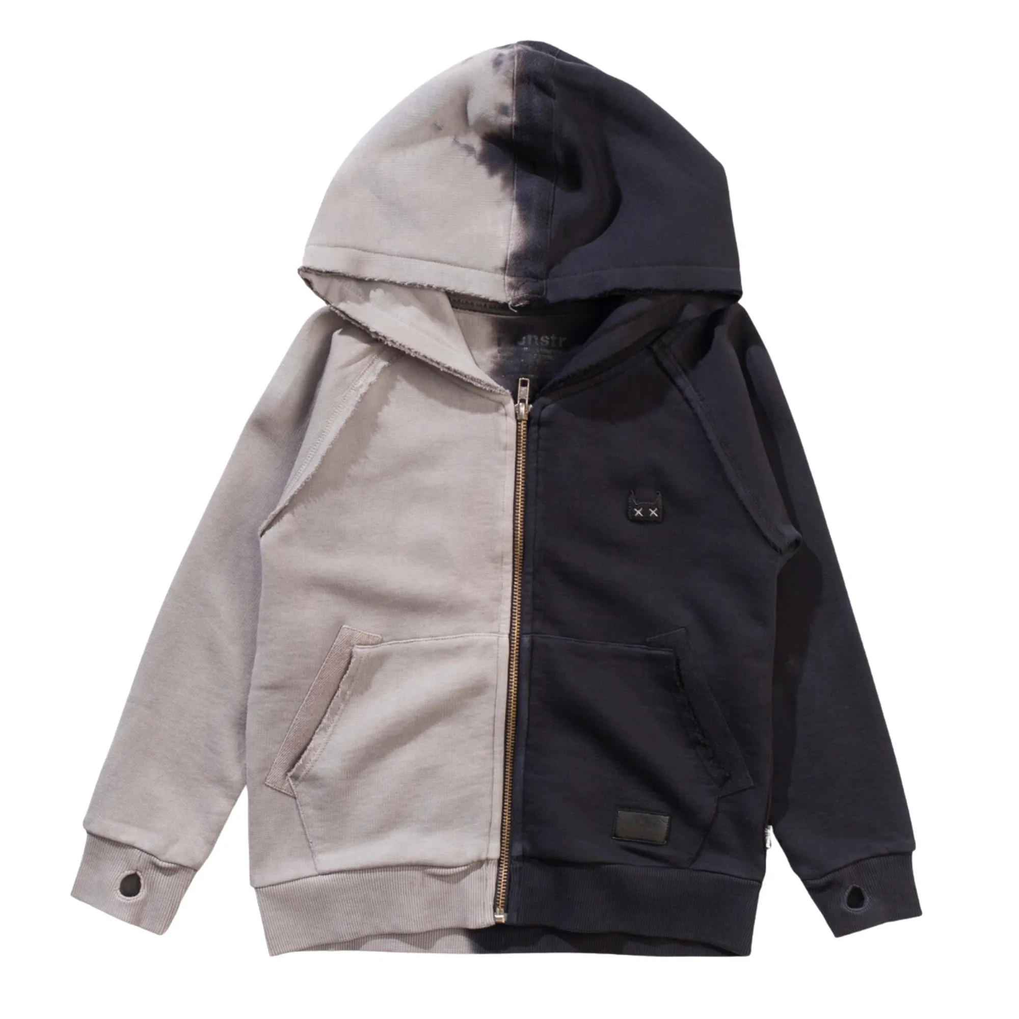 Munster Kids - Sashimi Zip Hoodie in Dual-Tone Charcoal