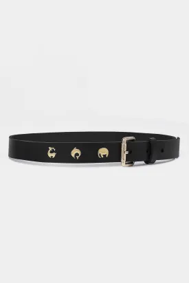 Noir Iconopin Buckle Belt