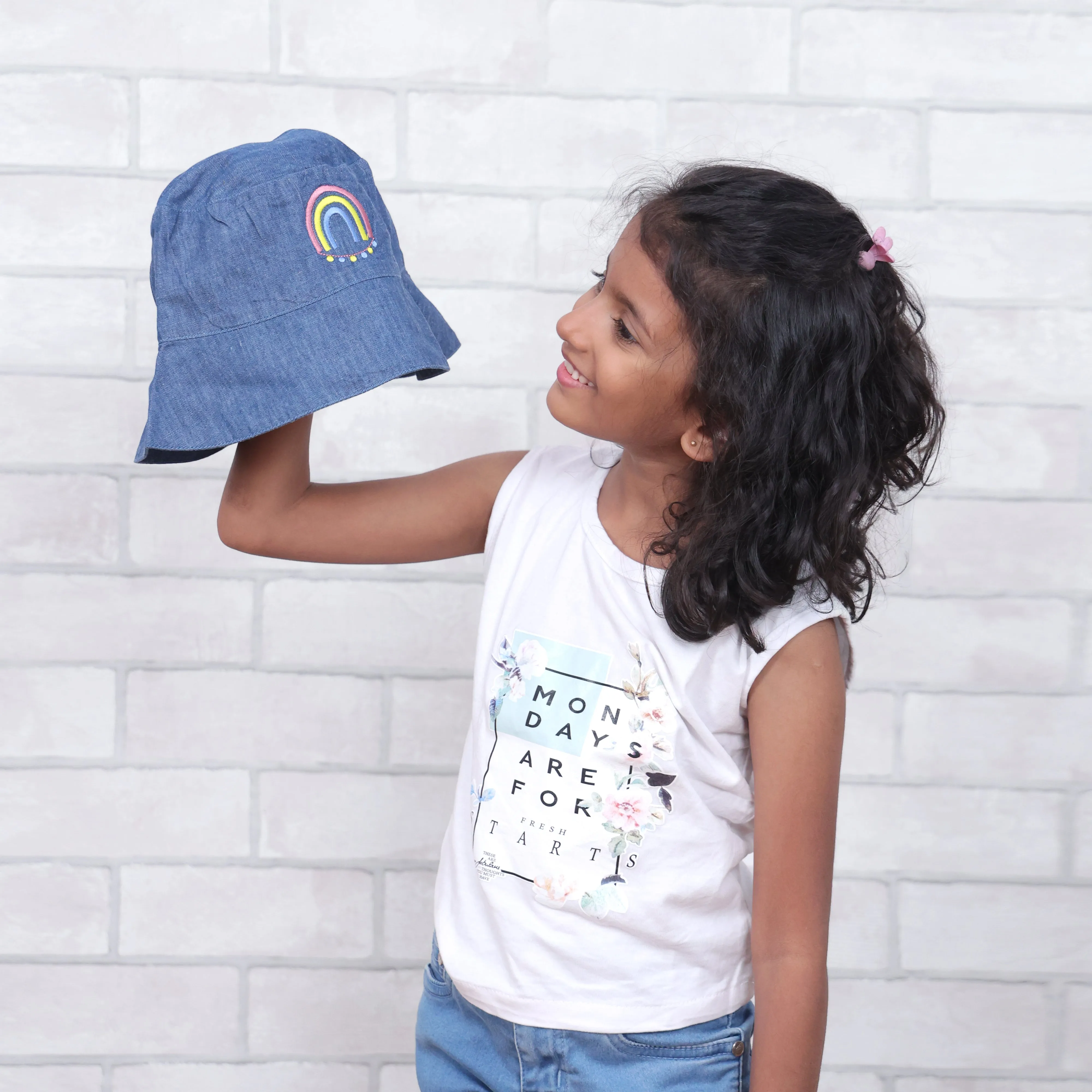 Ooh La Llama Dark Denim Bucket Hat