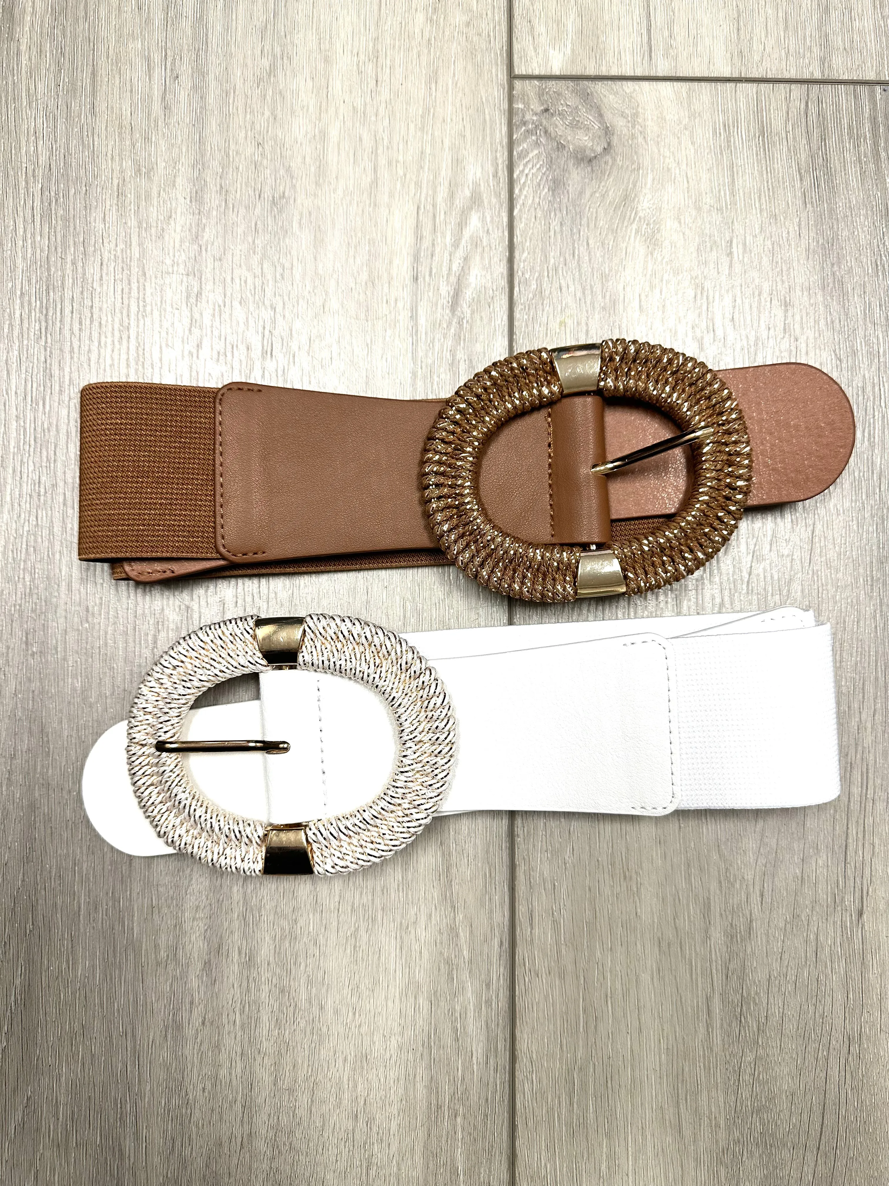 Oval Lurex Buckle Belt