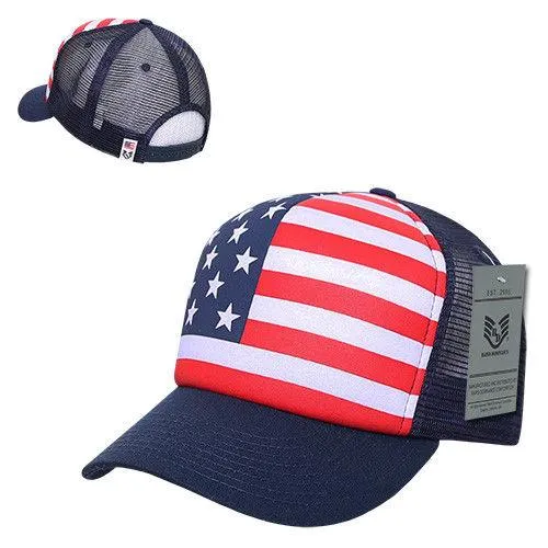 Rapid Dominance USA American Flag Graphic Foam Mesh Trucker Dad Caps Hats