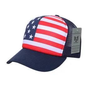 Rapid Dominance USA American Flag Graphic Foam Mesh Trucker Dad Caps Hats