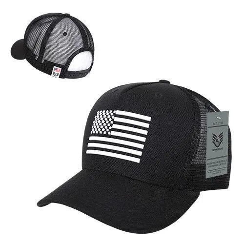 Rapid Dominance USA American Rubber Flag Acrylic 5 Panel Trucker Dad Caps Hats