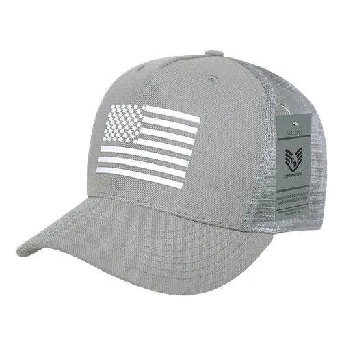 Rapid Dominance USA American Rubber Flag Acrylic 5 Panel Trucker Dad Caps Hats