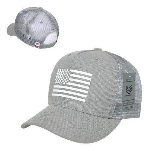 Rapid Dominance USA American Rubber Flag Acrylic 5 Panel Trucker Dad Caps Hats