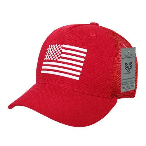 Rapid Dominance USA American Rubber Flag Acrylic 5 Panel Trucker Dad Caps Hats