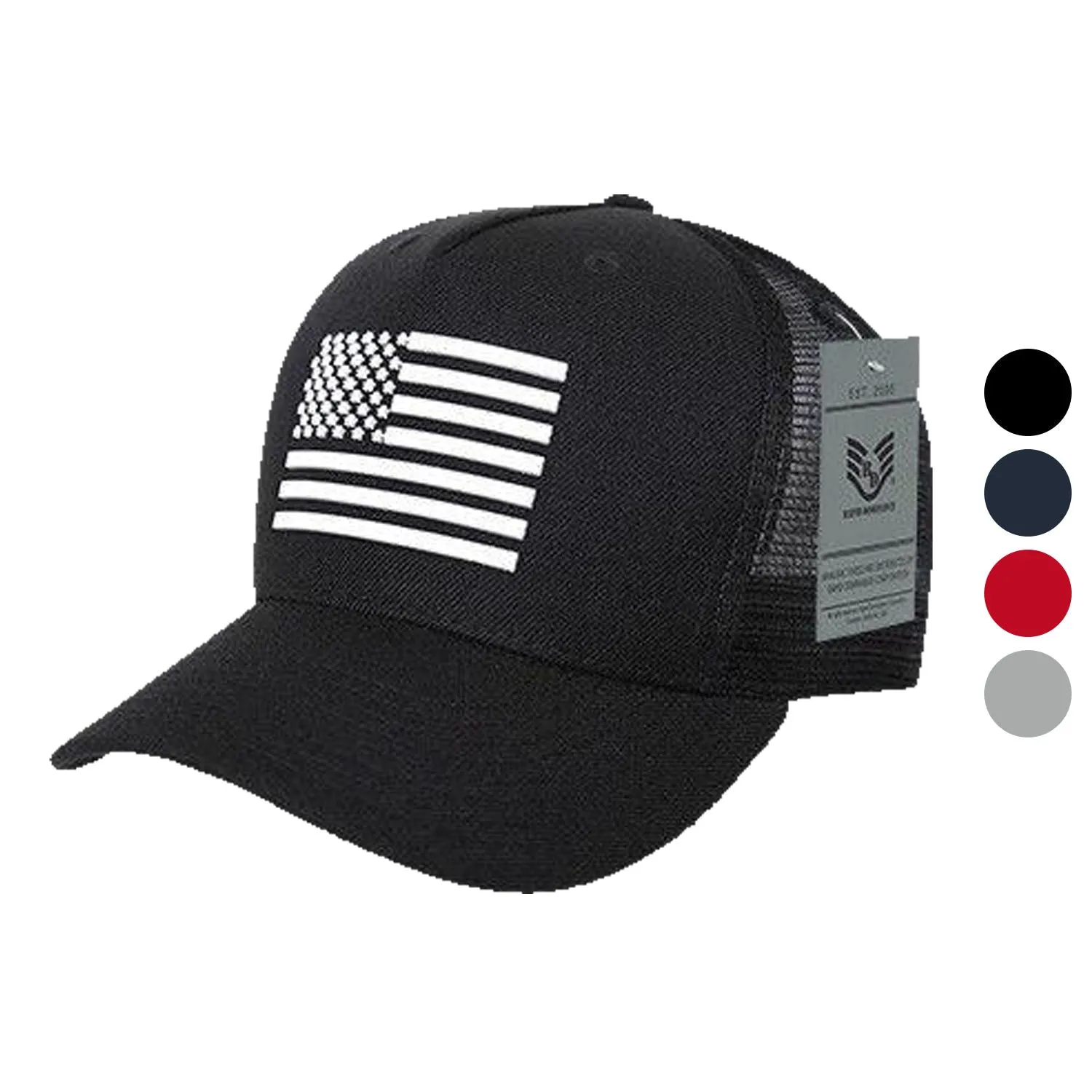 Rapid Dominance USA American Rubber Flag Acrylic 5 Panel Trucker Dad Caps Hats