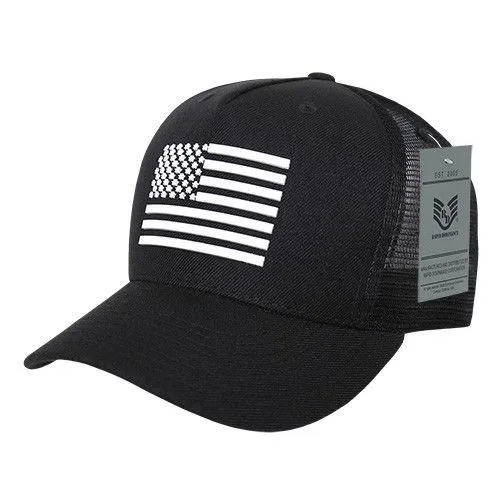 Rapid Dominance USA American Rubber Flag Acrylic 5 Panel Trucker Dad Caps Hats