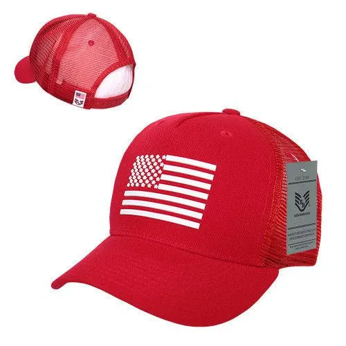 Rapid Dominance USA American Rubber Flag Acrylic 5 Panel Trucker Dad Caps Hats