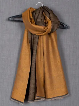 Reversible Scarves, Pashmina Wraps, Mustard Black Shawls - 28x80"