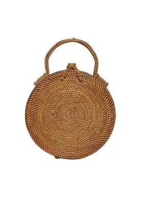 Round Woven Clutch