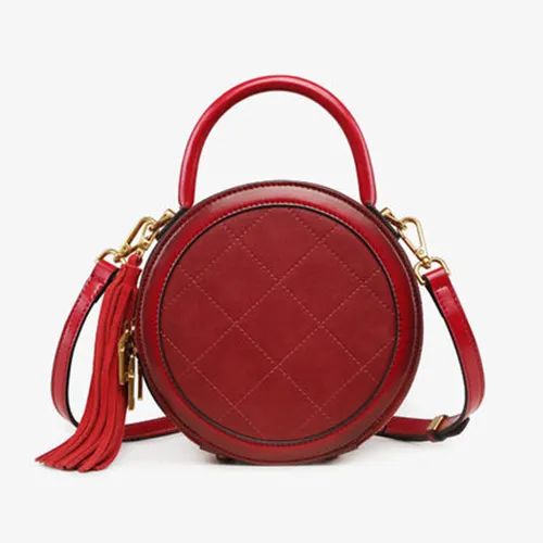 Small Round Leather Crossbody Bags