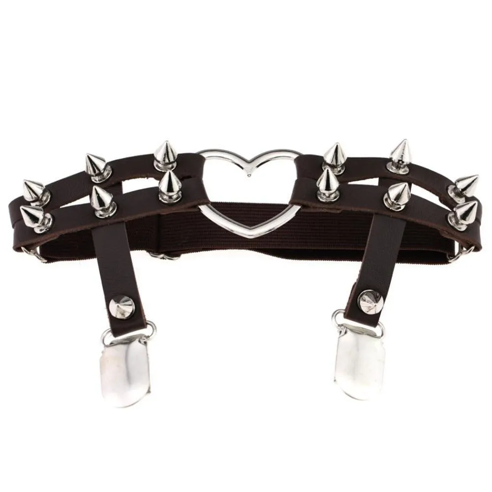 Spiky Heart Garter Belt