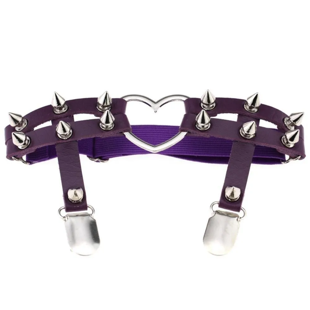 Spiky Heart Garter Belt