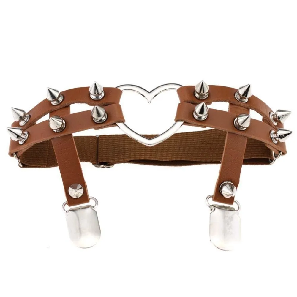 Spiky Heart Garter Belt