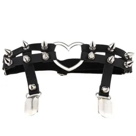 Spiky Heart Garter Belt