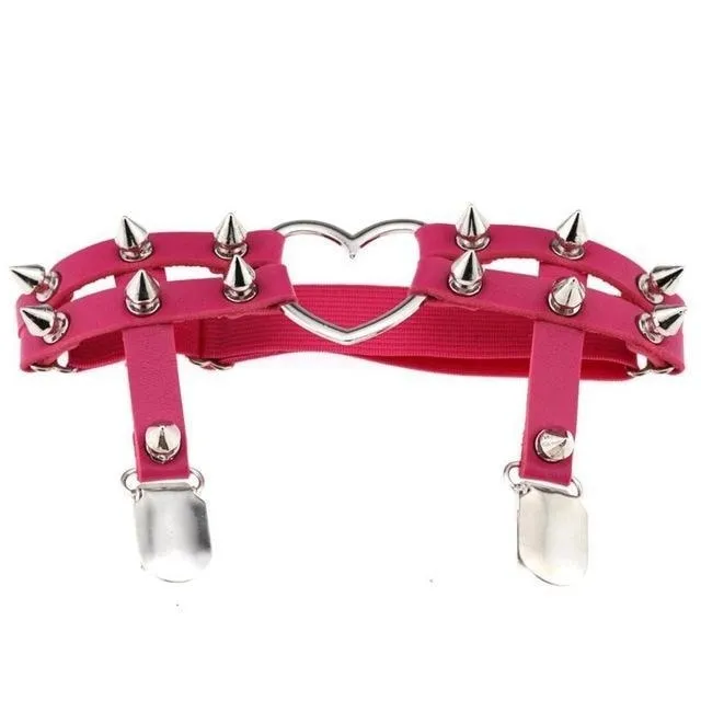 Spiky Heart Garter Belt