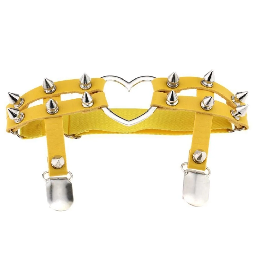Spiky Heart Garter Belt