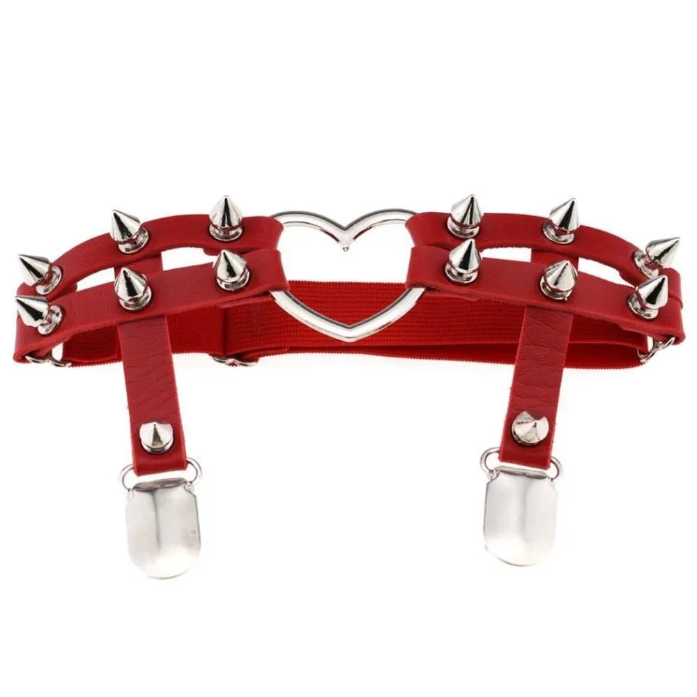 Spiky Heart Garter Belt