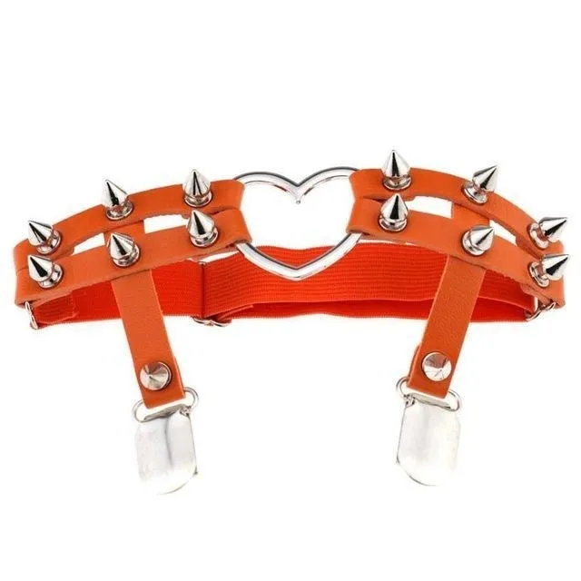 Spiky Heart Garter Belt