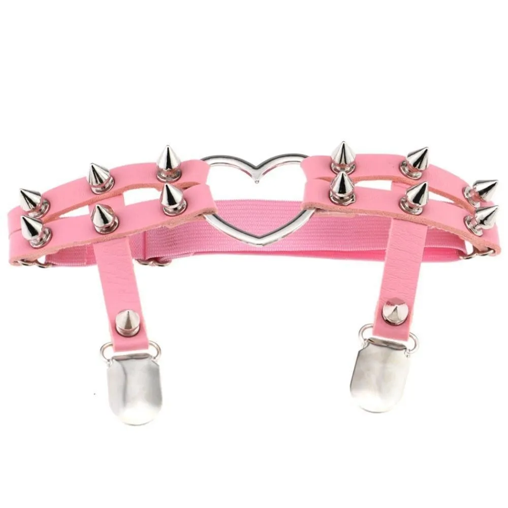 Spiky Heart Garter Belt