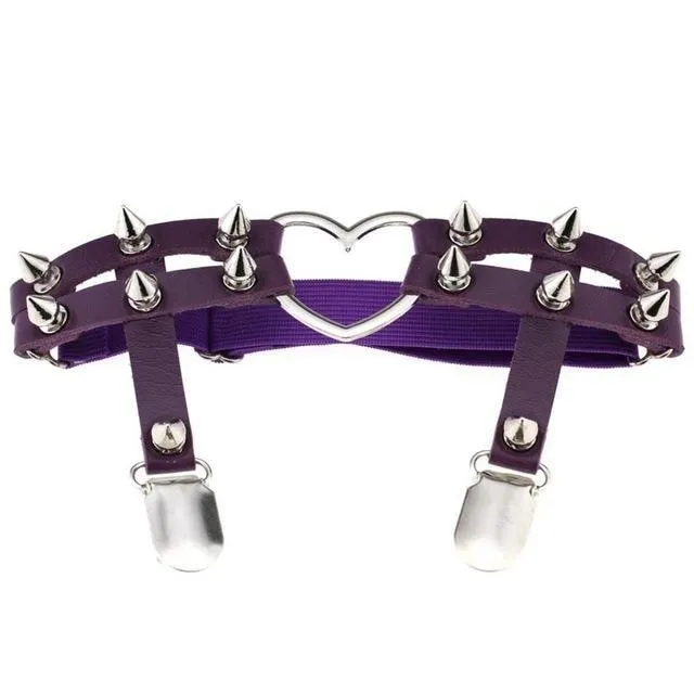 Spiky Heart Garter Belt