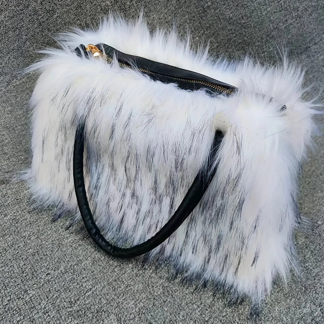 Stylish Fluffy Crossbody Bags, Purses With Top Handle