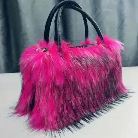 Stylish Fluffy Crossbody Bags, Purses With Top Handle