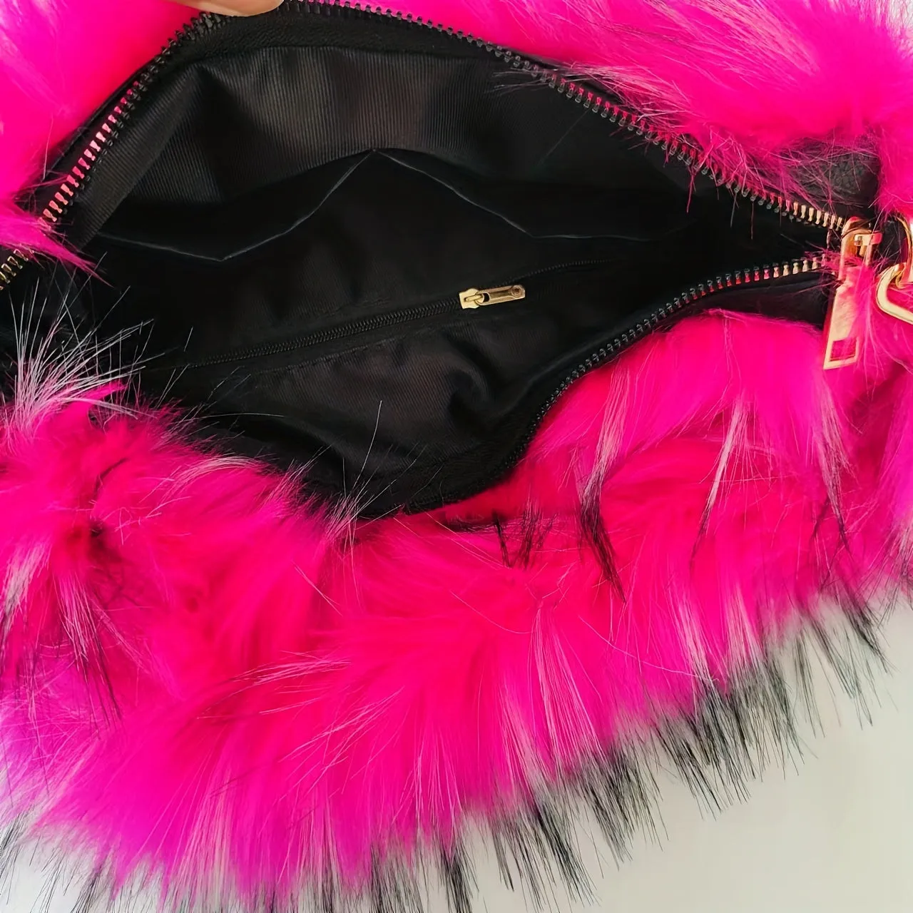 Stylish Fluffy Crossbody Bags, Purses With Top Handle