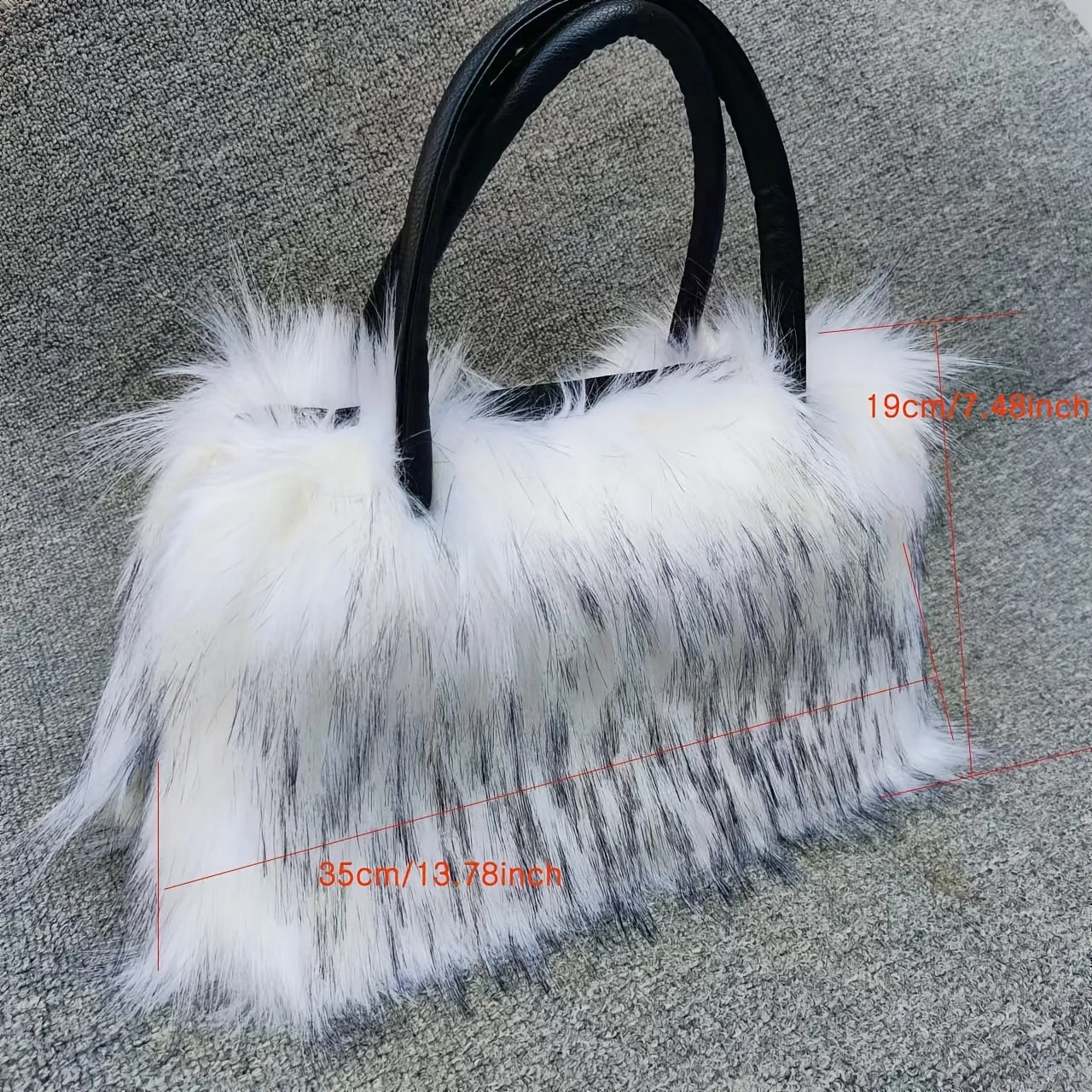 Stylish Fluffy Crossbody Bags, Purses With Top Handle