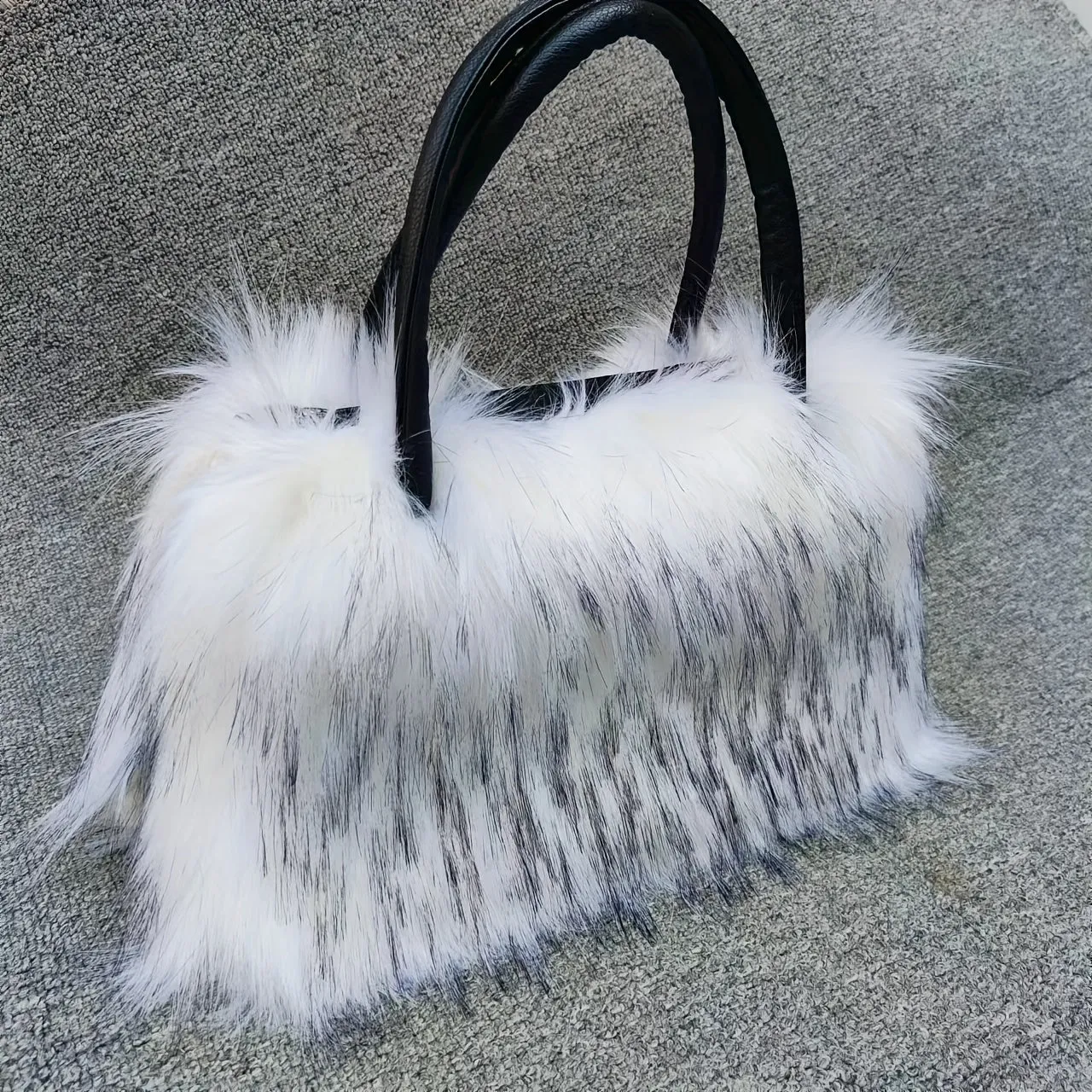 Stylish Fluffy Crossbody Bags, Purses With Top Handle