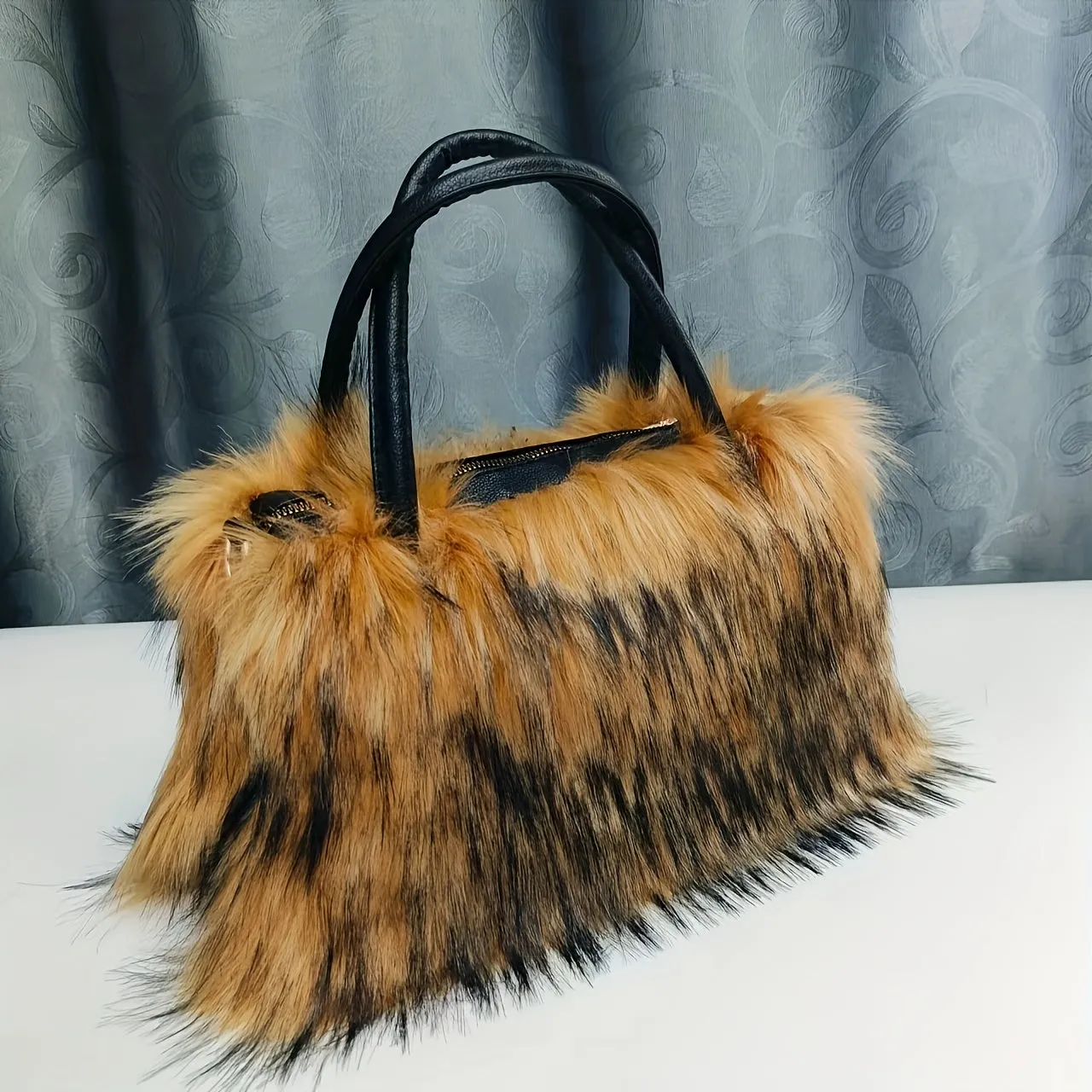 Stylish Fluffy Crossbody Bags, Purses With Top Handle