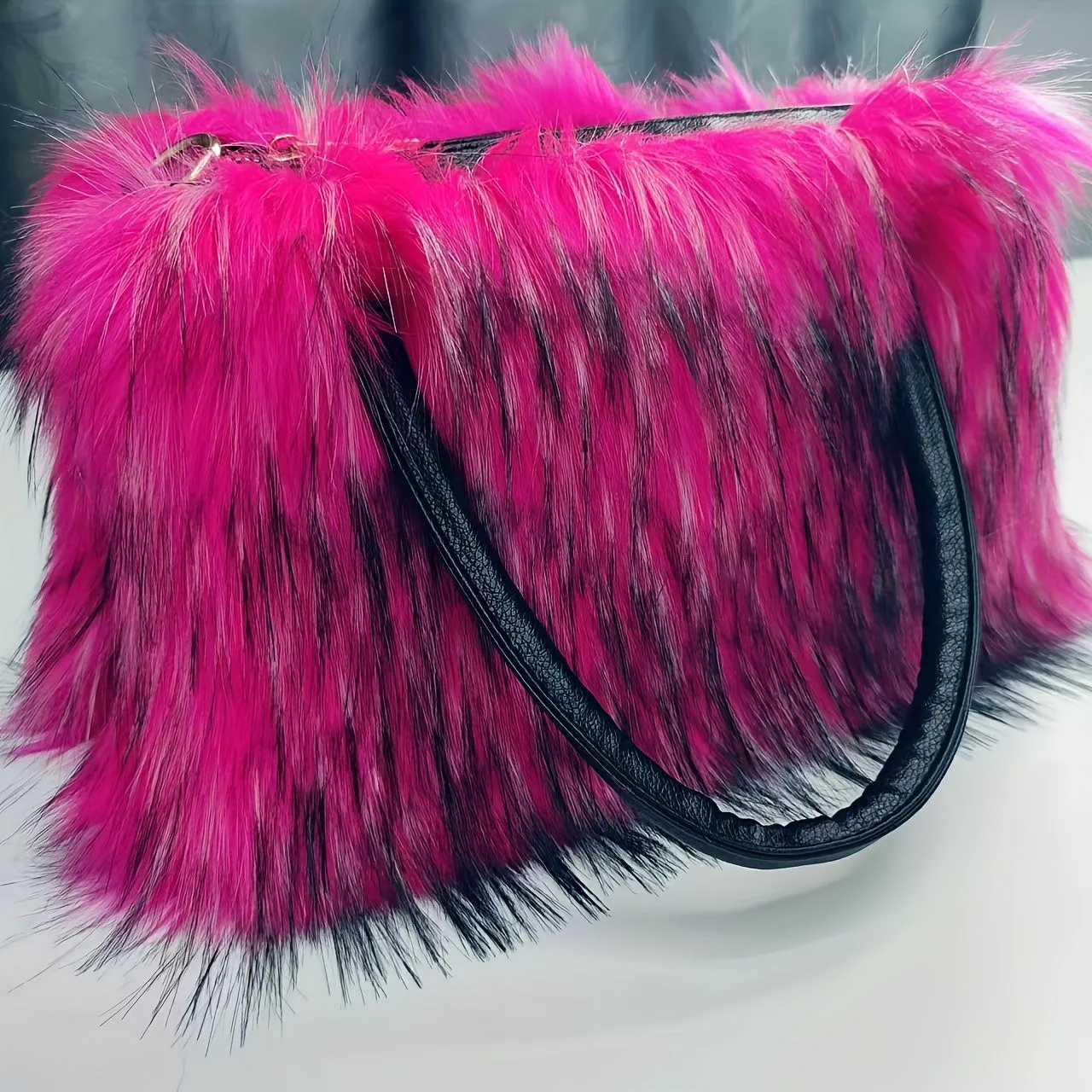 Stylish Fluffy Crossbody Bags, Purses With Top Handle