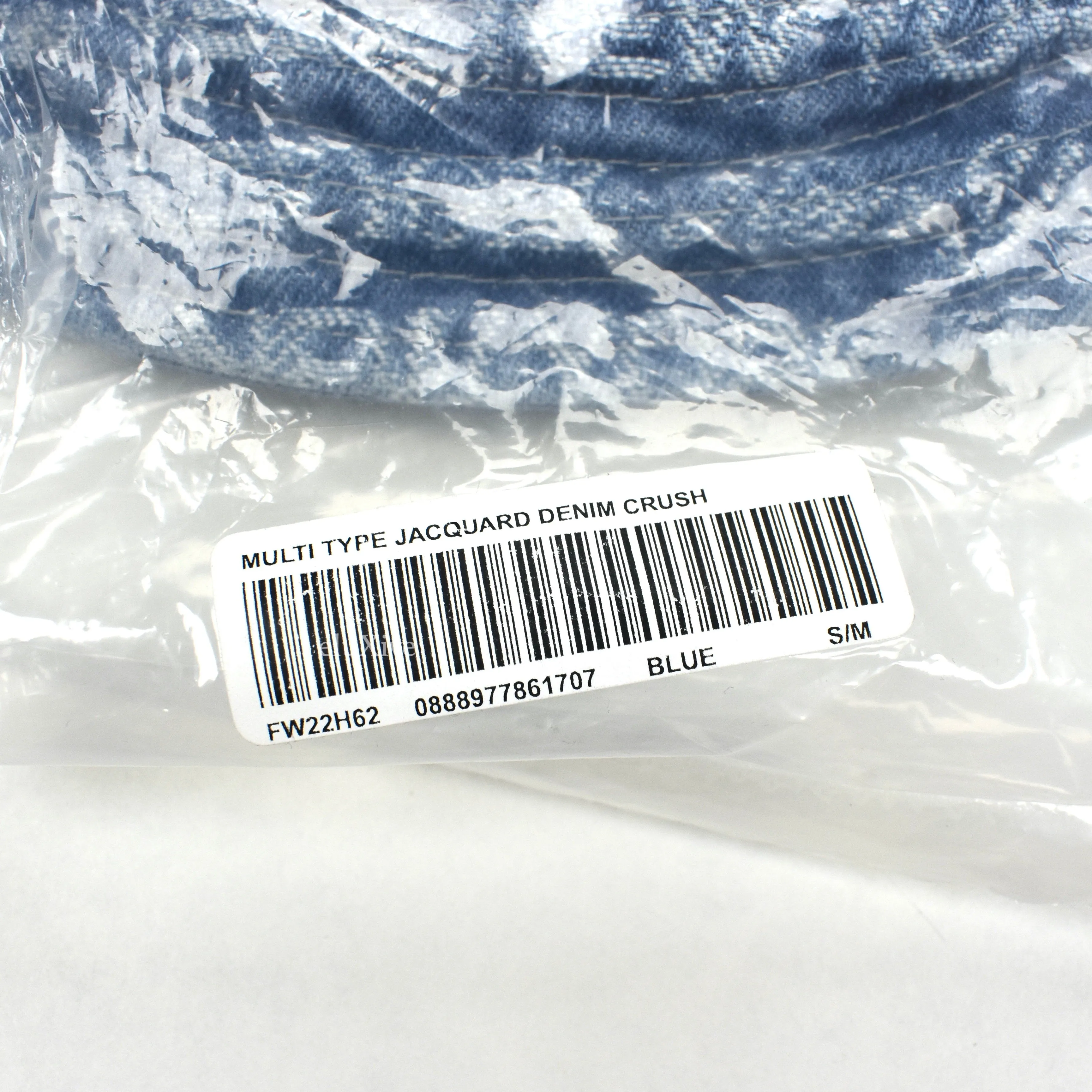 Supreme - Multi Type Jacquard Logo Denim Bucket Hat (Blue)
