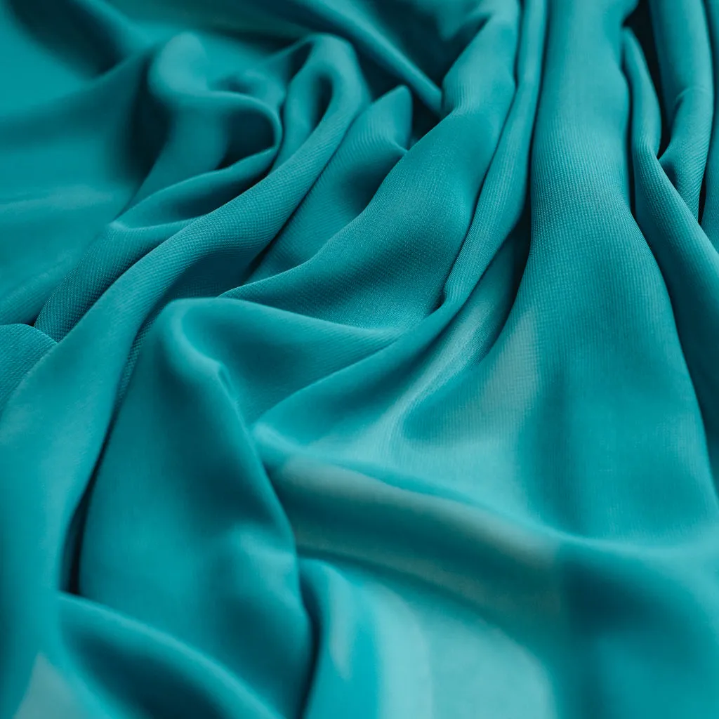 Teal Green Chiffon Fabric