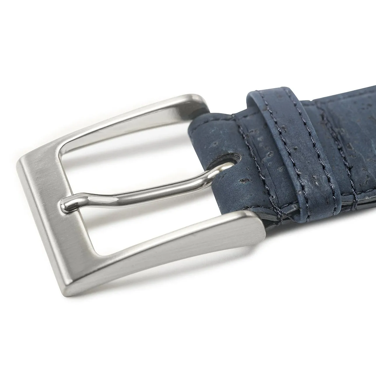 Three-Piece Construction Cork Vegan Belt | Blue