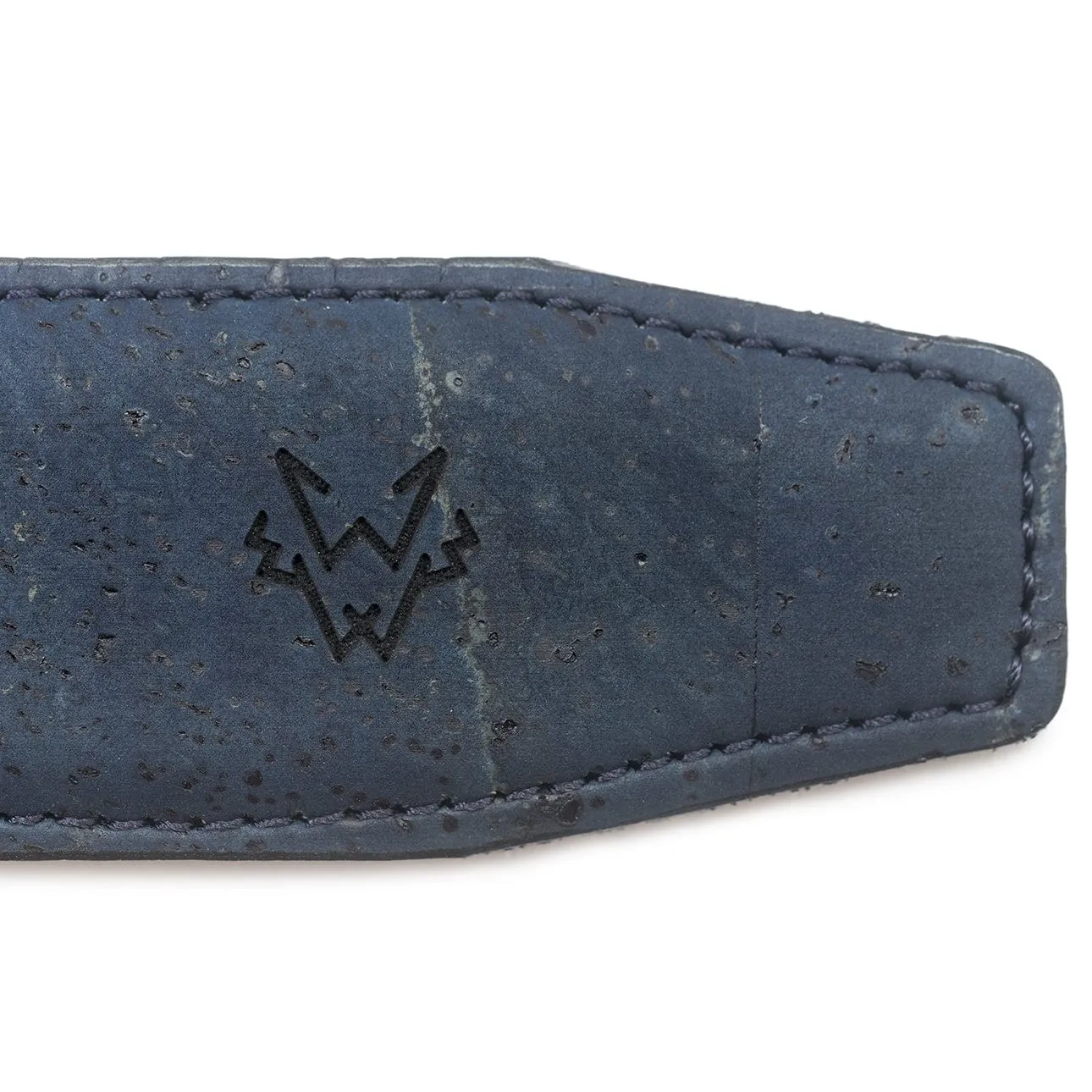 Three-Piece Construction Cork Vegan Belt | Blue