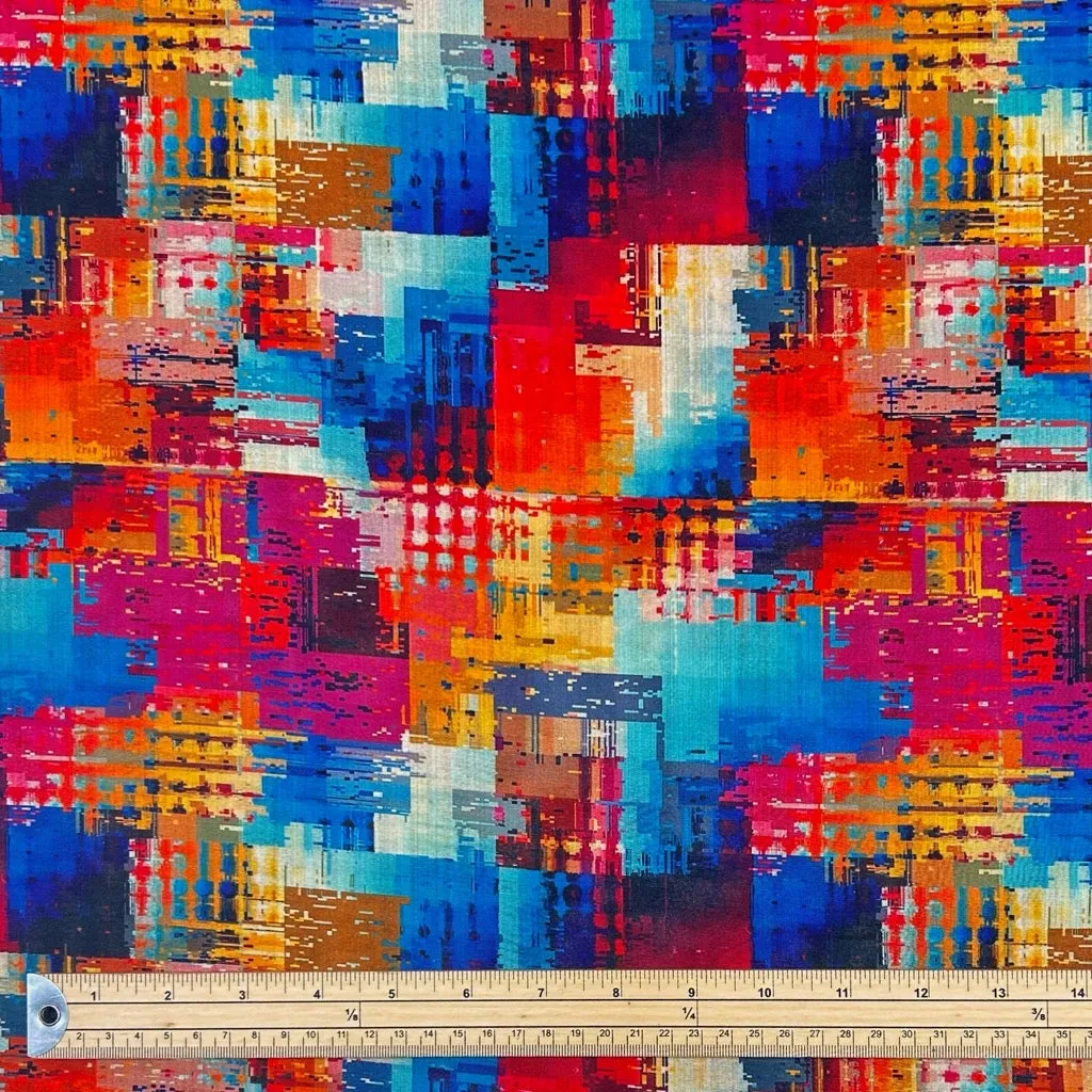 Vibrant Fusion Faux Silk Fabric