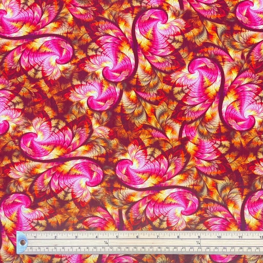 Vibrant Swirls Bamboo Silkette Fabric
