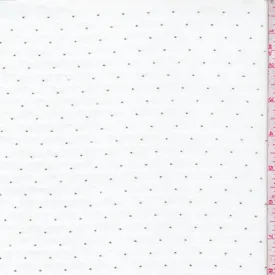 White/Metallic Gold Pin Dot Chiffon Fabric